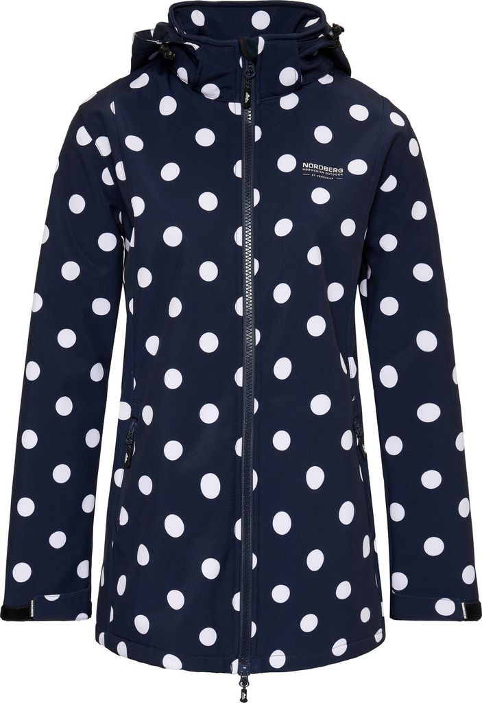 Nordberg Polka Dots Softshell Outdoor-Jacke – Damen – Marineblau – Größe S