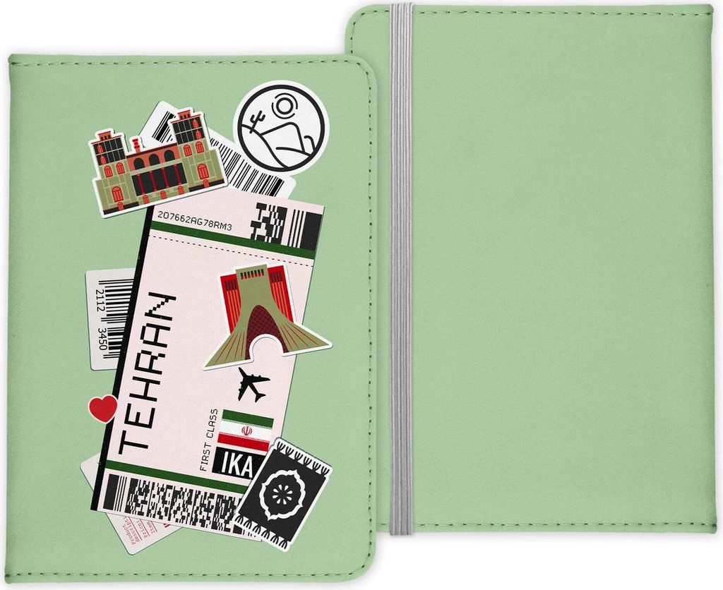 22Feels Teheran Souvenir Reisepasshülle Organizer Reisen Gadgets Iran Haupstadt Naher Osten Urlaub Kunst-Leder Etui Cover Frauen Männer Kinder