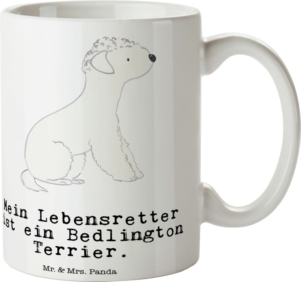Mr. & Mrs. Panda Kaffeetasse Bedlington Terrier Lebensretter - Weiß - Geschenk, Keramiktasse, Becher, Teetasse, Kaffeebecher, Tasse