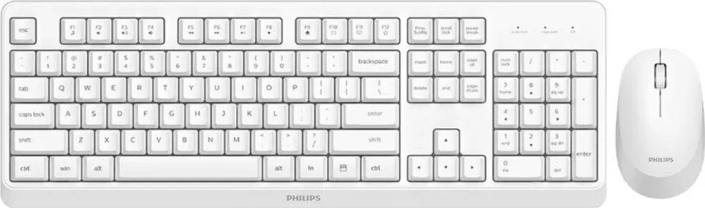 Clavier et Souris Philips SPT6307WL/16 avec Technologie de Frappe Silencieuse