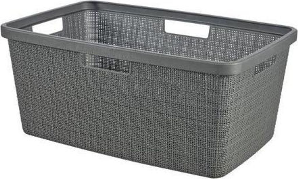 Wäschekorb Curver Jute 46 L, Polypropylen, 59,4 x 39,4 x 25,6 cm, Grau