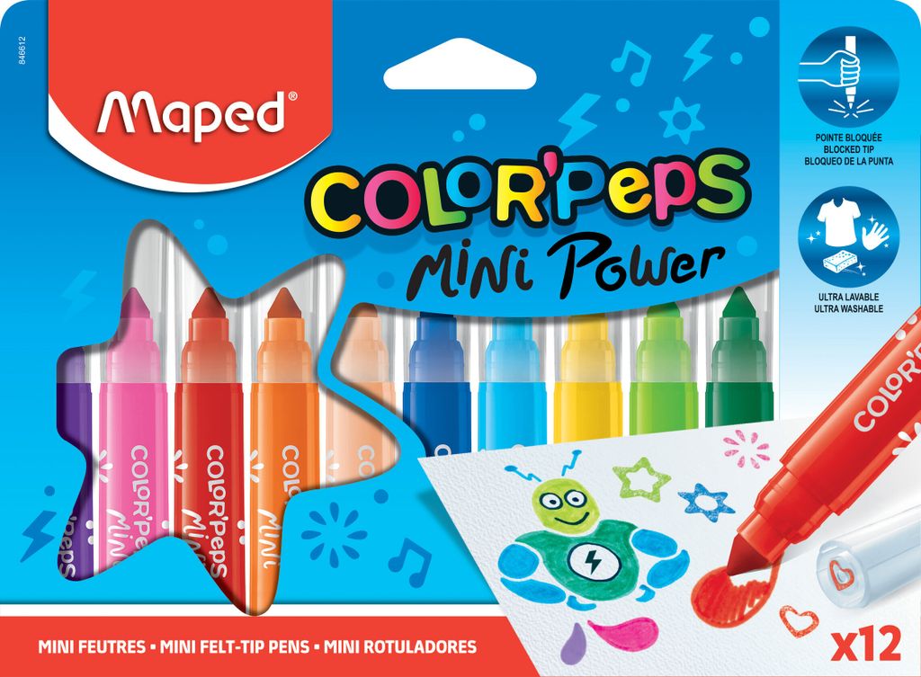 Maped Fasermaler COLOR'PEPS Mini Power 12er Kartonetui Produktbild 