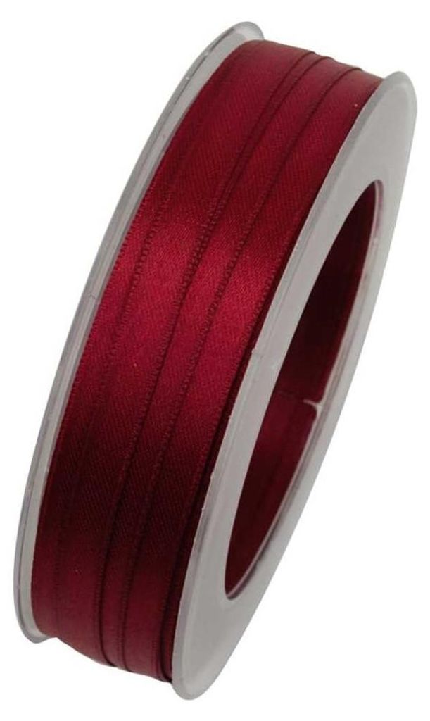 Goldina Doppelsatin Stoffband dunkelrot 10mmx25m Packung 1 Produktbild 