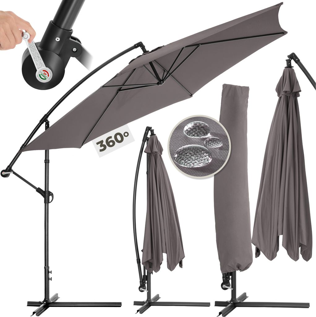 tectake® Sonnenschirm Ciccio Ø 350 cm mit Winddach Produktbild 