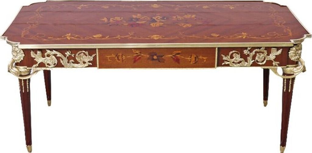 Casa Padrino Luxus Barock Schreibtisch Mahagoni Sekretär 120 cm - Antik Stil