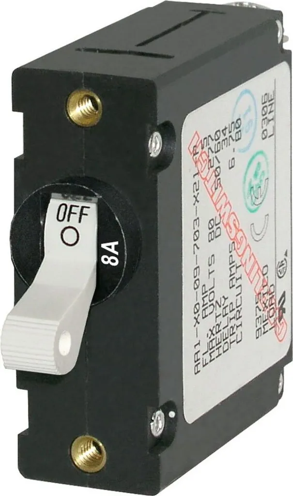 Disjoncteur de rechange à bascule 8 A pour circuit de bateau argent