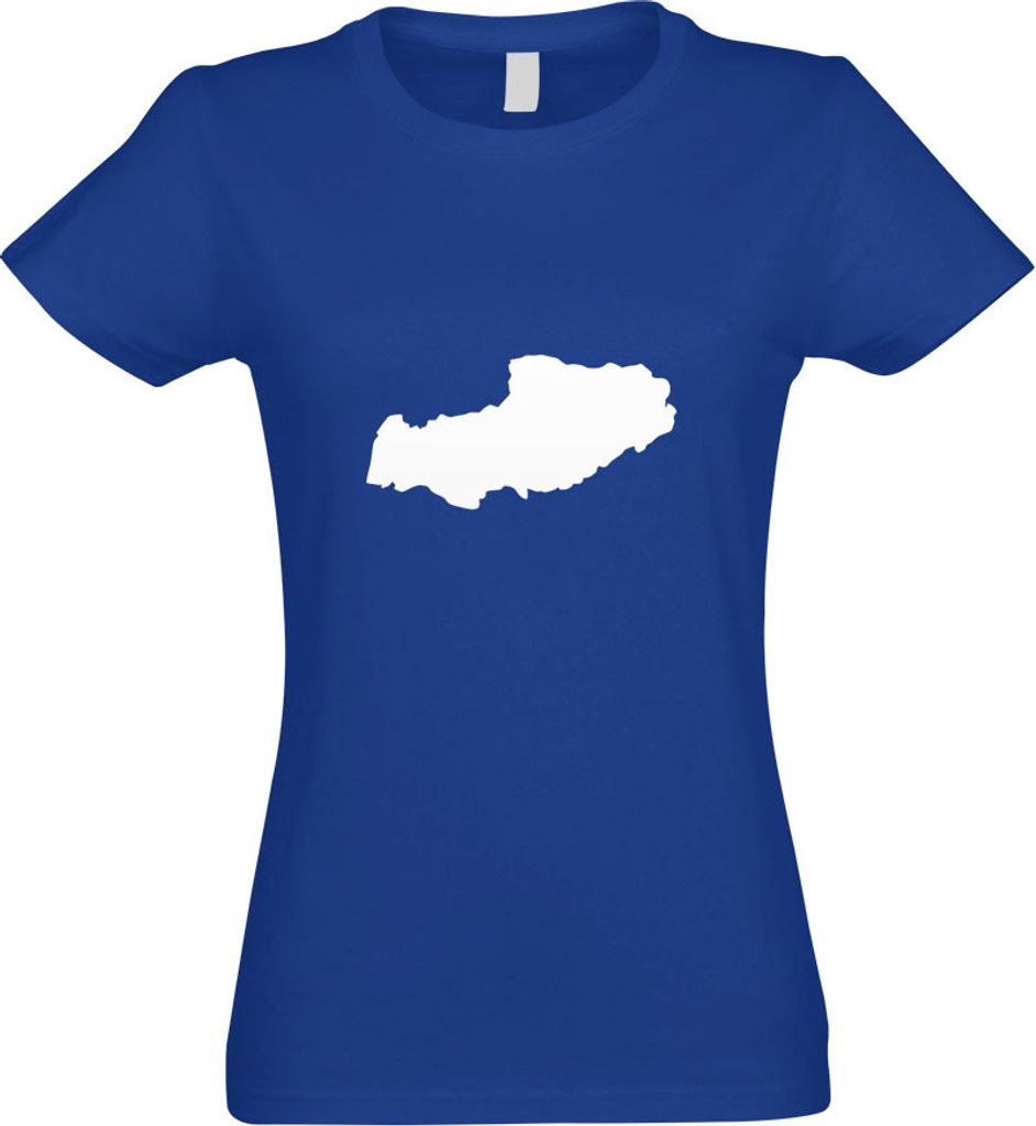 Kiwistar - T-Shirt tailliert - Damen - royal - Tibet - Himalaya Umriss - mit Motiv Bedruckt - Funshirt Design - Sport - Freizeit - Damen - M