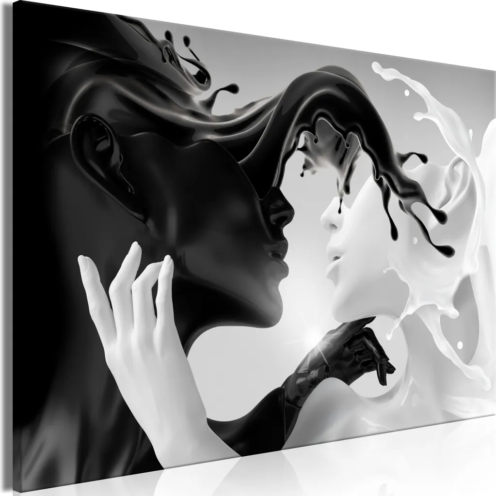 Quadro Astratto Tenero Opposto 60x40 cm - Tela TNT Alta Qualità Murando