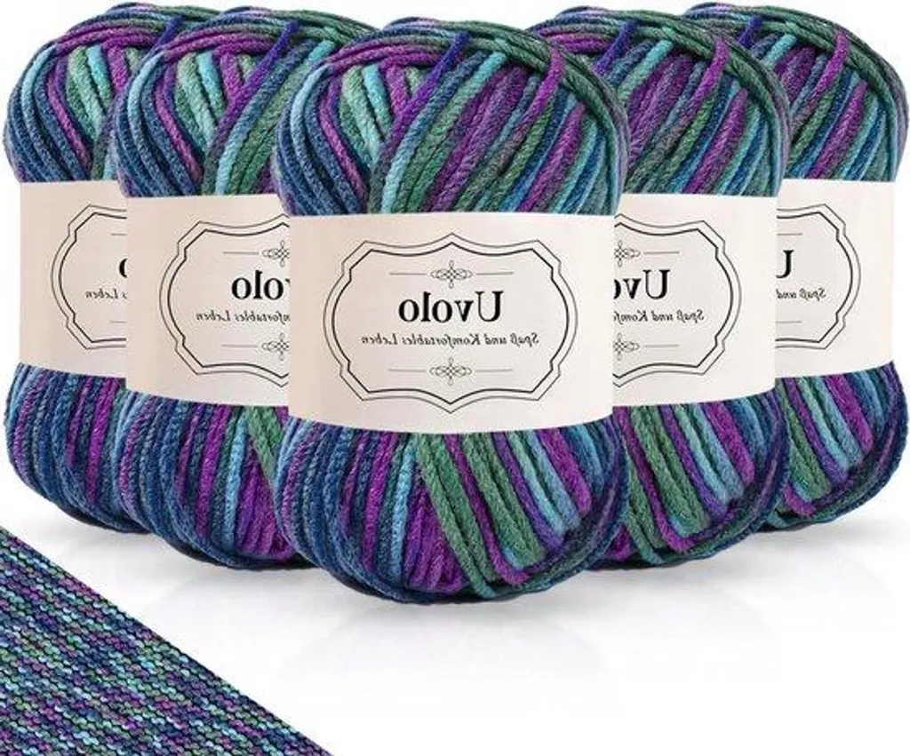 Fil à crocheter arc-en-ciel 100% polyacrylique résistant et souple 250g