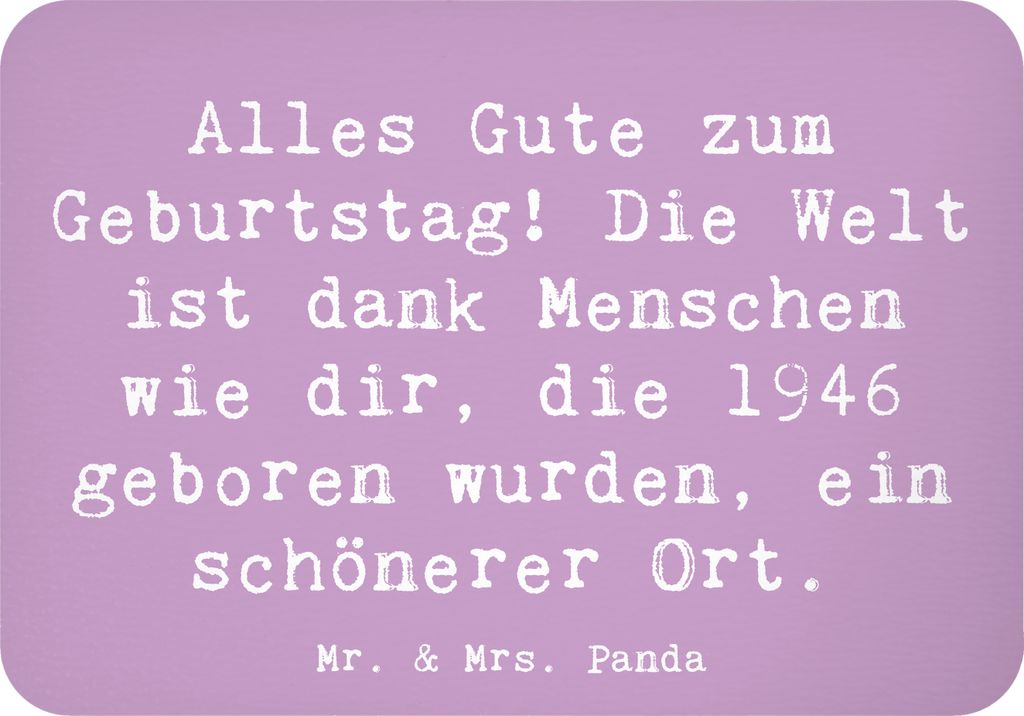 Mr. & Mrs. Panda magnet Spruch 1946 Geburtstag - Lavendeltraum - Geschenk, Kühlschrankmagnet, tafelmagnet, Geburtstagsgeschenk, haftmagnet, Dankba...