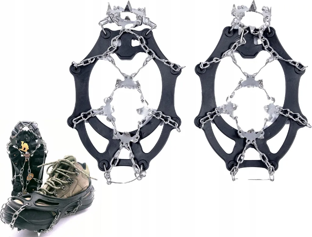 Évitez les Chutes sur le Verglas : Crampons de Sécurité 19 Dents Taille 42-45