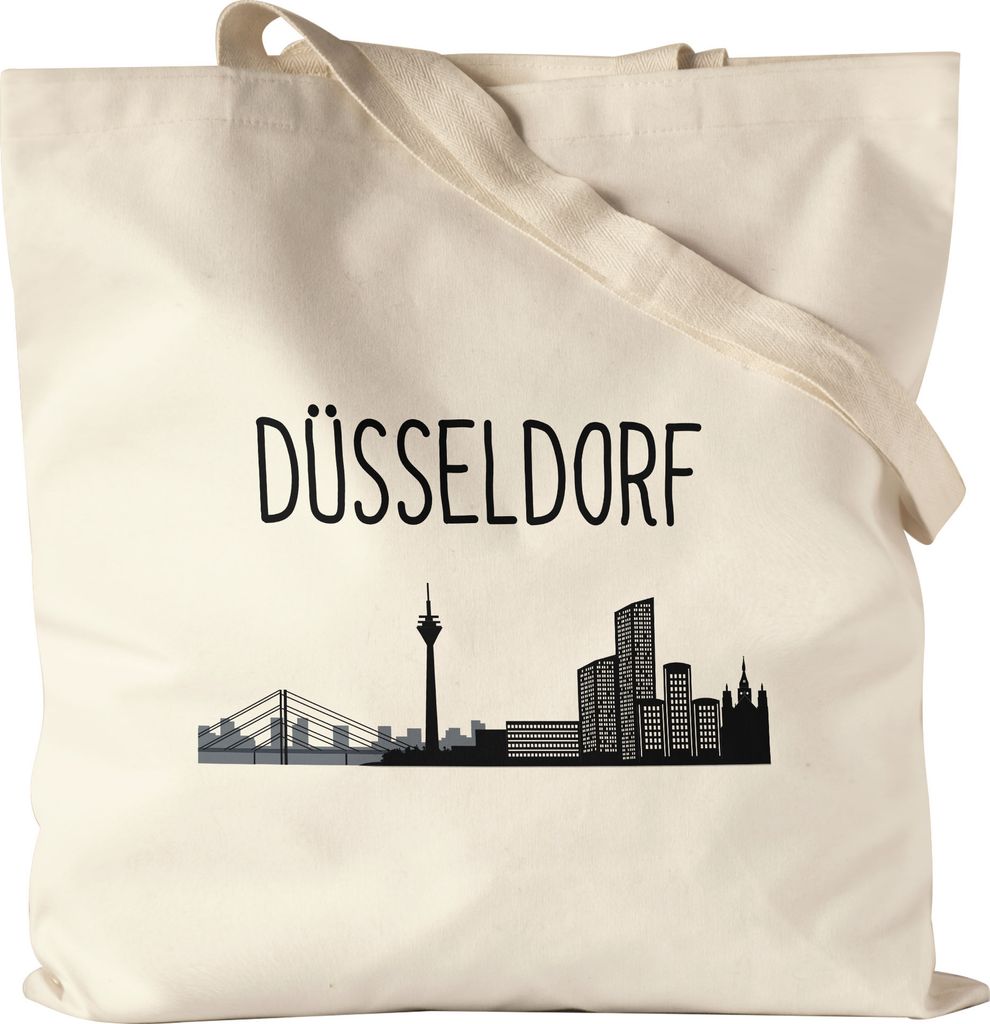 DÜSSELDORF Skyline Jutebeutel Stoffbeutel Canvas Souvenir Produktbild 