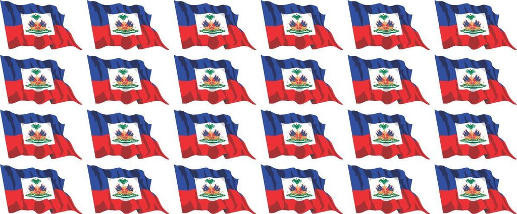 Mini Aufkleber Set - Pack wehend - 33x20mm - selbstklebender Sticker - Fahne - Haiti - Flagge / Banner / Standarte fürs Auto, Büro, zu Hause und ...