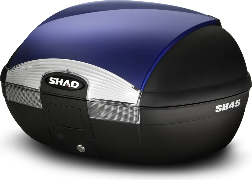 SHAD SH45 Top Case avec Couverture Bleue - Valise Moto 45 Litres Robuste