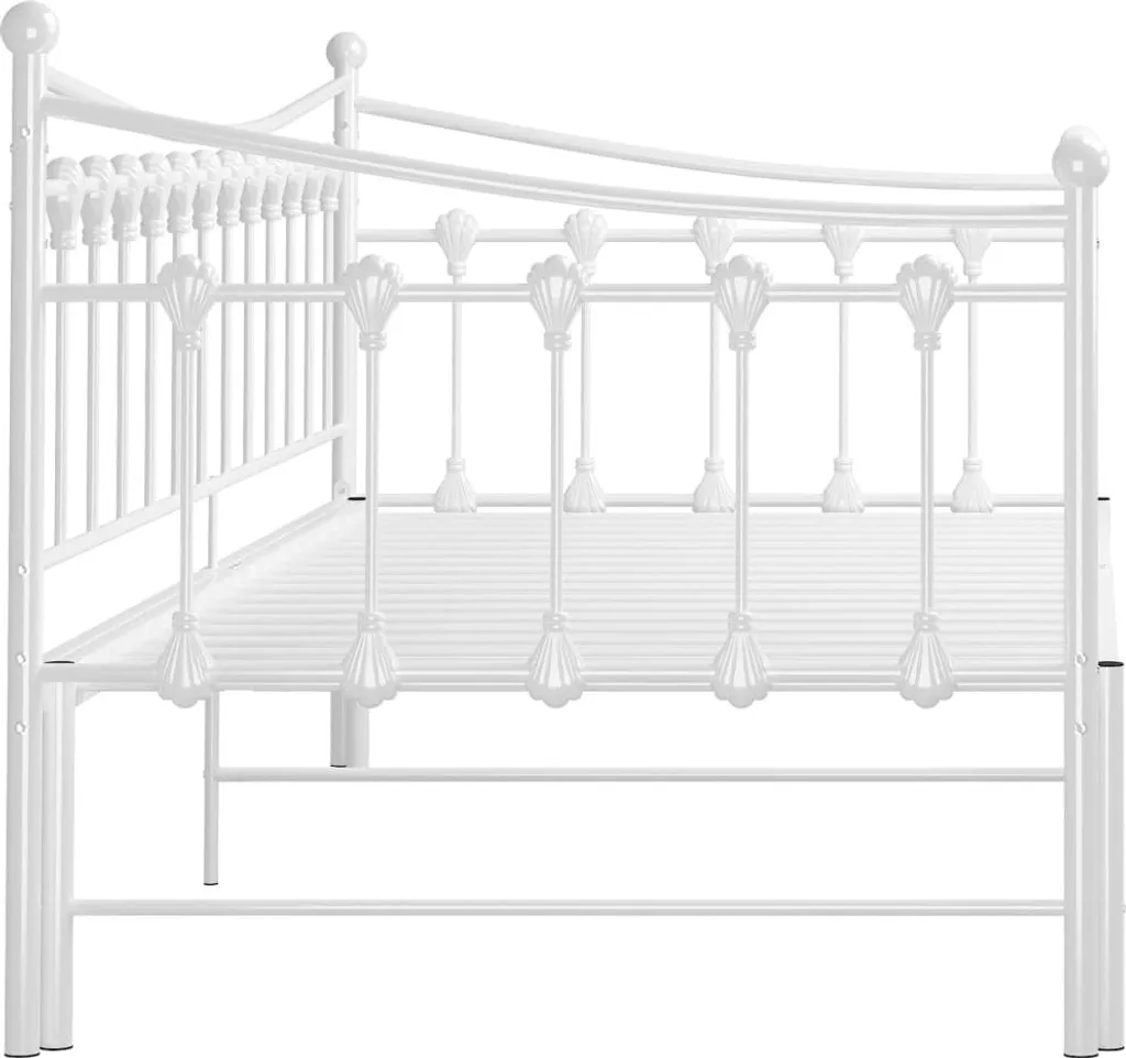 Petit Espace ? Canapé-lit 90x200 cm Métal Blanc Cadre Lit Polyvalent