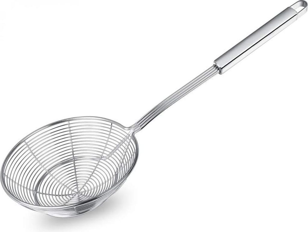 Schaumlöffel, asiatischer Edelstahl-Schöpflöffel mit Griff für Fritteuse, Pasta, Spaghetti,