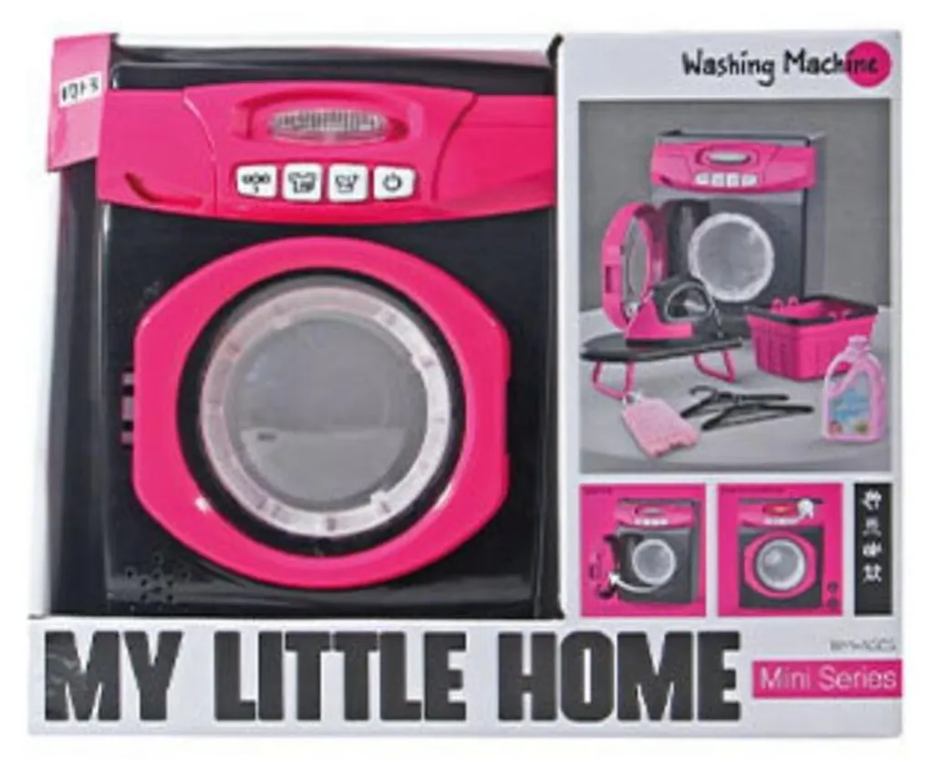 Machine à laver pour enfant interactive rose pour jouer à la buanderie
