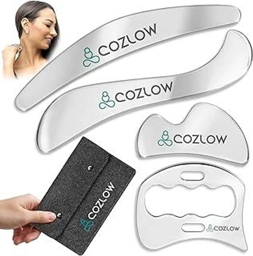 Recupero Muscolare PRO: Set 4 Strumenti IASTM COZLOW in Acciaio