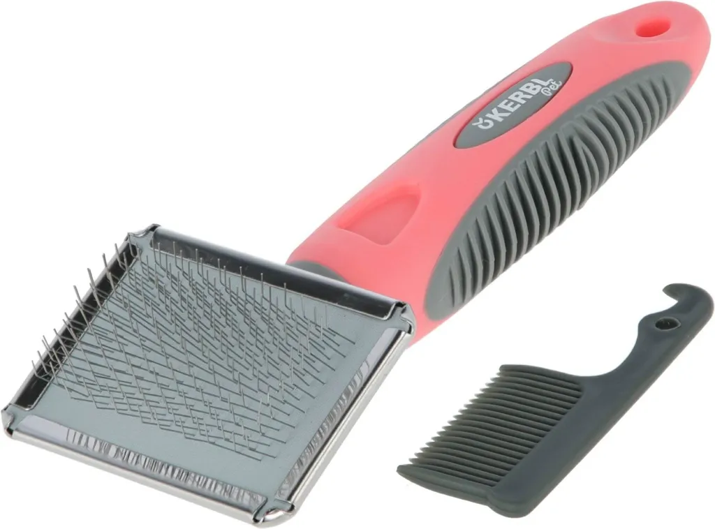 Brosse Anti-Nœuds Chat Douce avec Peigne pour un Pelage Sain 16x16 cm