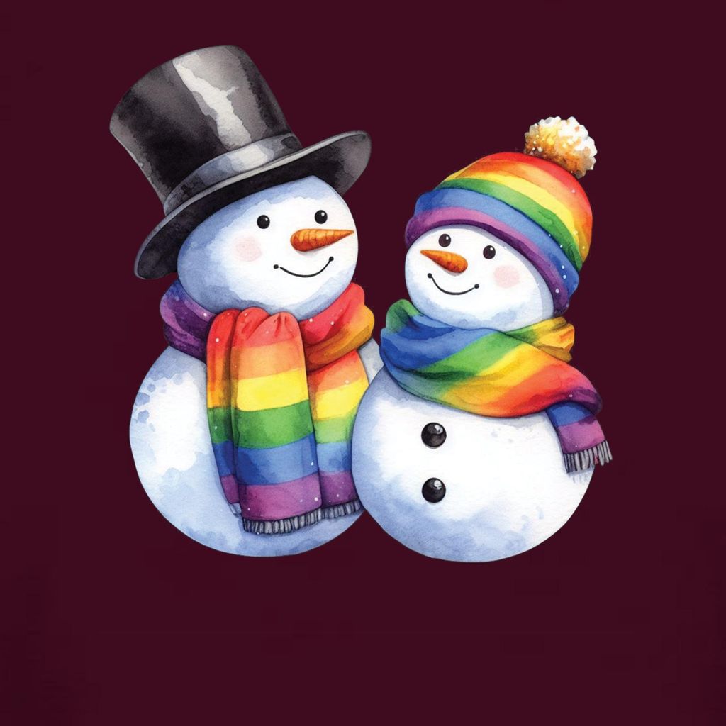 LGBTQ+ Schneemänner - Weihnachten Weihnachtsgeschenk Christmas Damen T-Shirt, Burgundy, XL