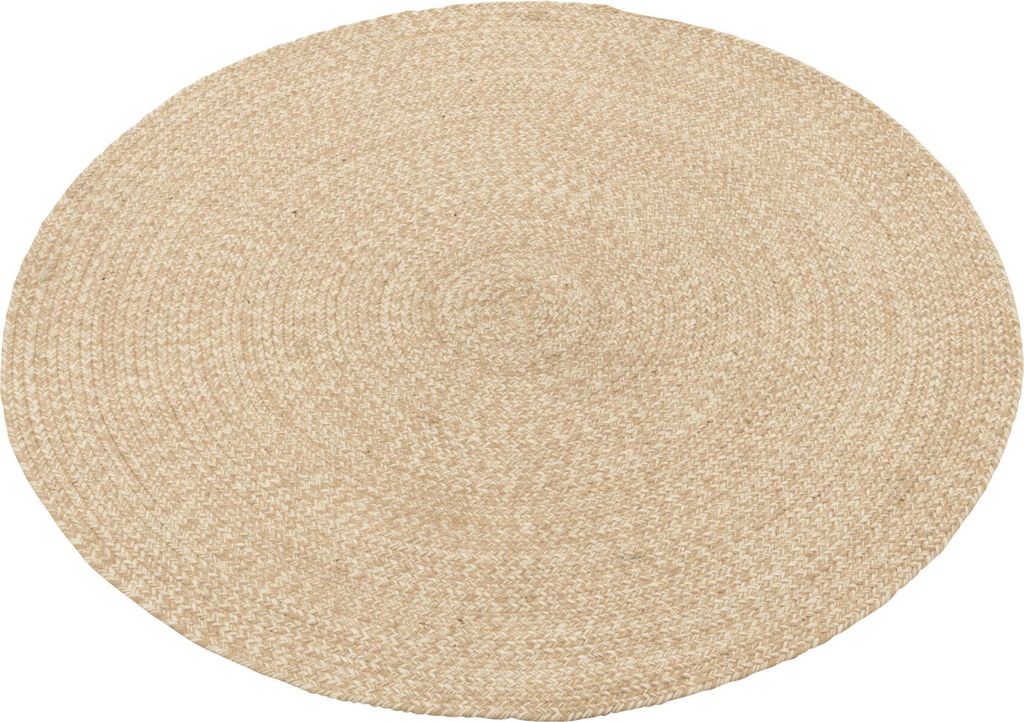 J-Line - Teppich Miami Outdoor Polyester Natur/weiß Small - 120x120x1cm