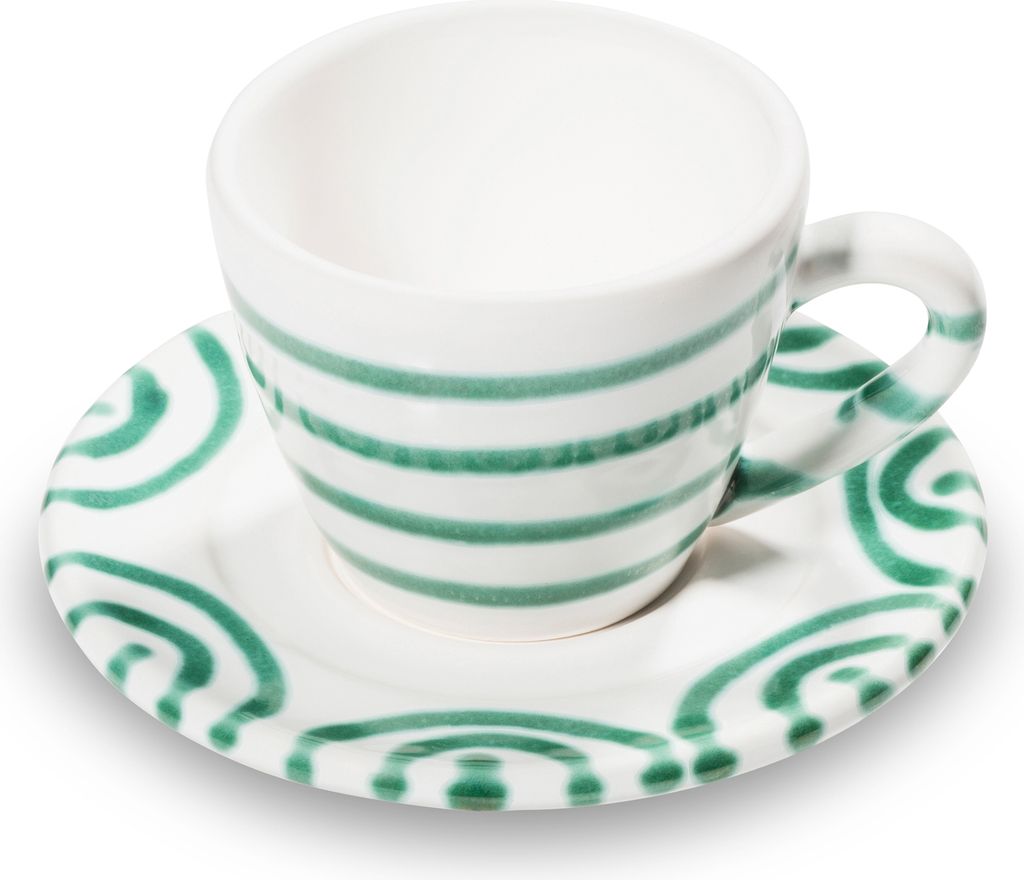 Gmundner Keramik Grüngeflammt  Espresso für Dich/2tlg.im Produktbild 