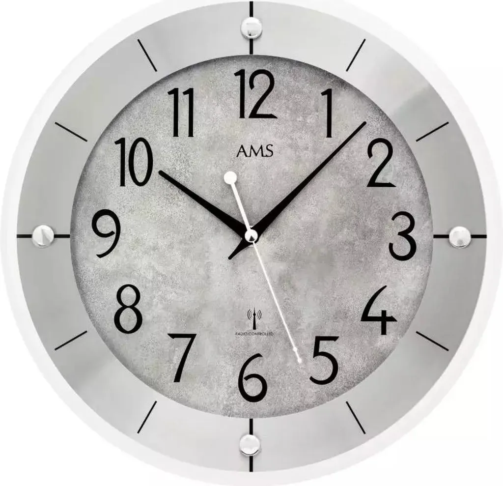 Grande Horloge Murale de Salon AMS 5590 Radio-Pilotée Précise 31cm