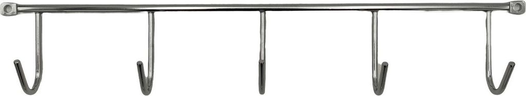 Wesco 5er Hakenleiste Chrom Edelstahl Schrankhaken Küchenhakenleiste Türhaken