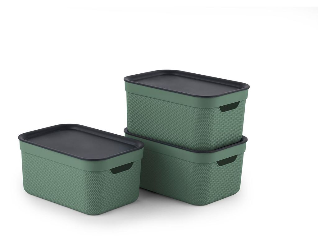 Rotho Aufbewahrungsboxen mit Deckel A5 Jive - 3er-Set Produktbild 
