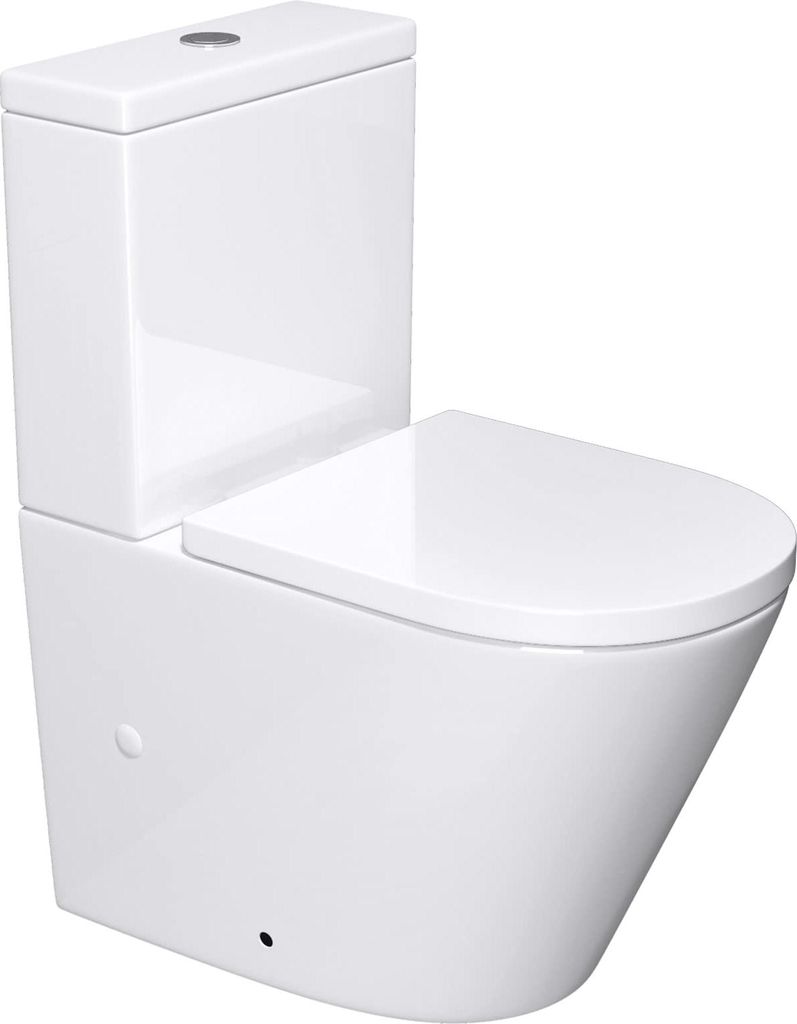 doporro WC à poser céramique blanc toilette avec réservoir Image du produit 