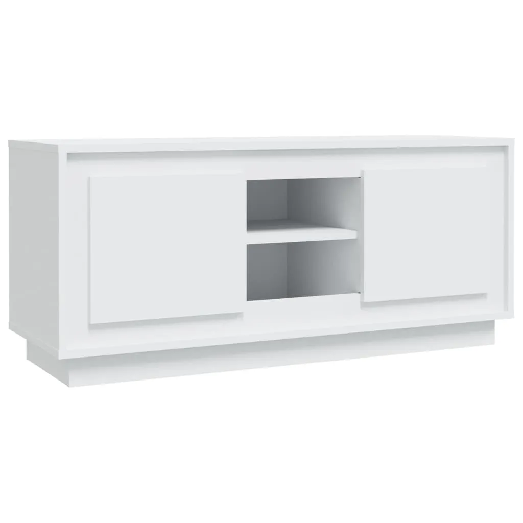Mobile TV Bianco Legno 102x35x45 cm - Base Multiuso per Casa e Ufficio