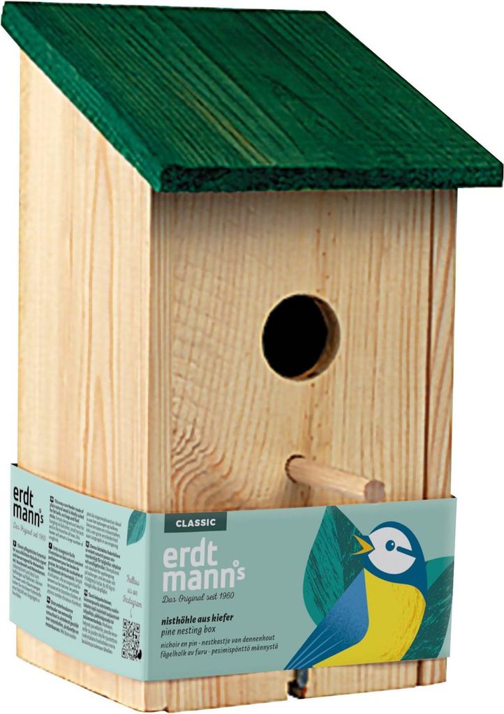 Nisthöhle Kiefer | Vogelzubehör & Vogelbedarf von Erdtmanns, Lochdurchmesser:27 mm