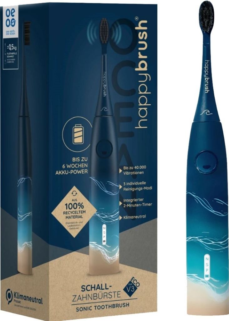 HAPPYBRUSH Elektrische Zahnbürste ECO VIBE 3, Starterkit Produktbild 