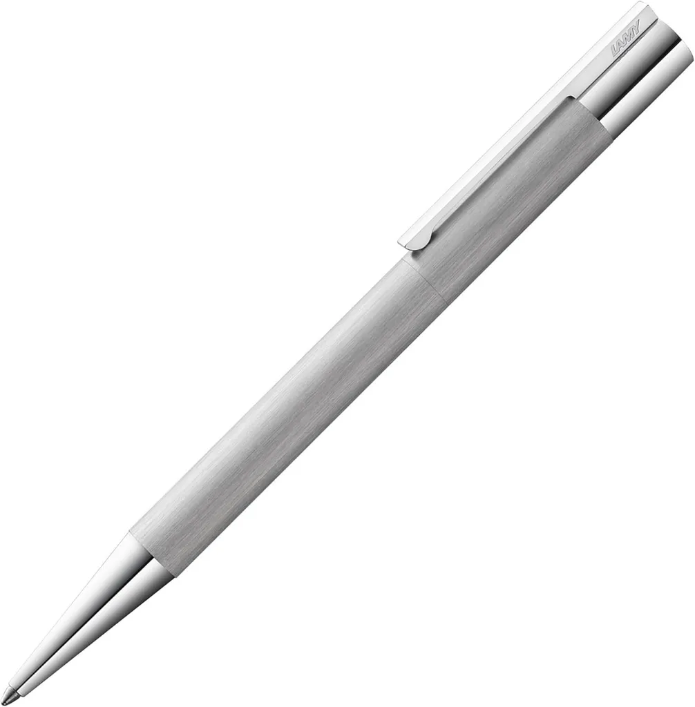 Stylo bille anti-fatigue LAMY scala argent brossé, écriture fluide noir