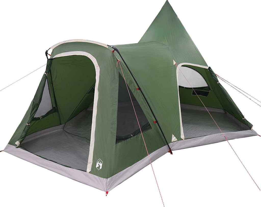 vidaXL Teepee Zelt für 5 Personen mit Dach Grün 545 x 450 x 295 cm
