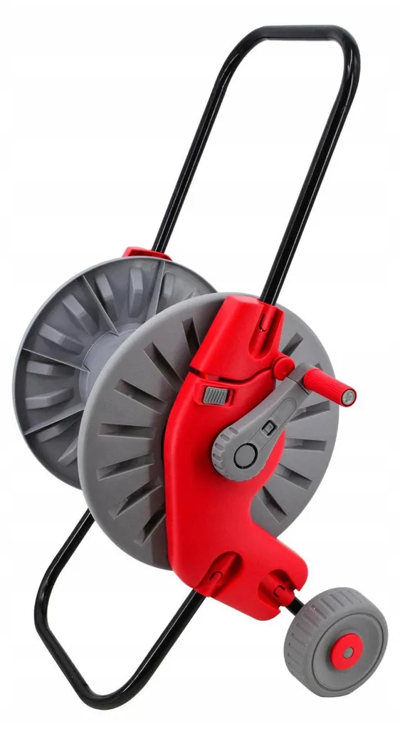 AW Tools AW3483 - Chariot dévidoir en plastique gris et rouge robuste