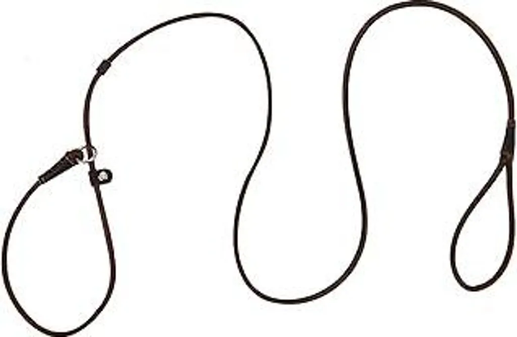 Guinzaglio in vera pelle per cani di piccola e media taglia, cuccioli, leggero, sottile, ma resistente, regolabile, morbido e sottile, lungo 160 cm, largo 0,6 cm (marrone)