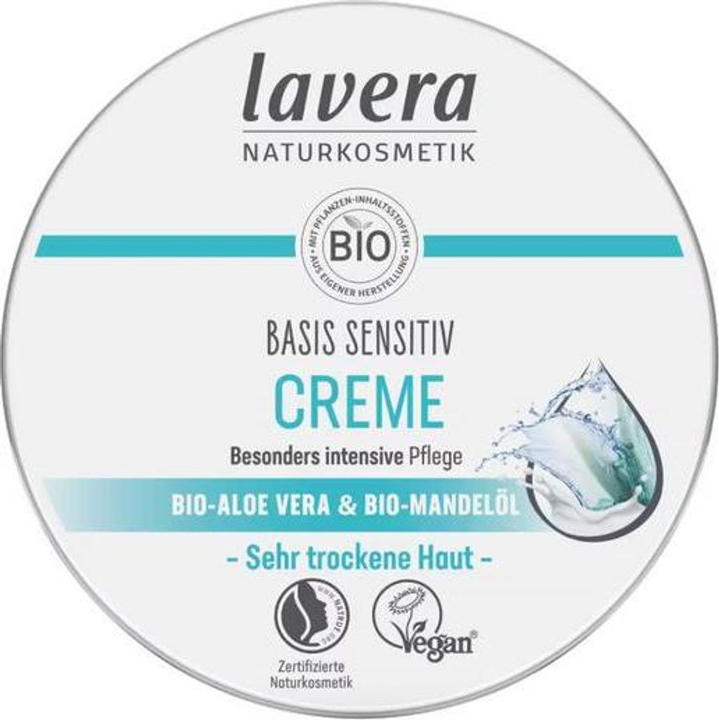 LAVERA BASIS SENSITIV Creme mit Bio-Aloe und Bio-Mandelöl 150 ml
