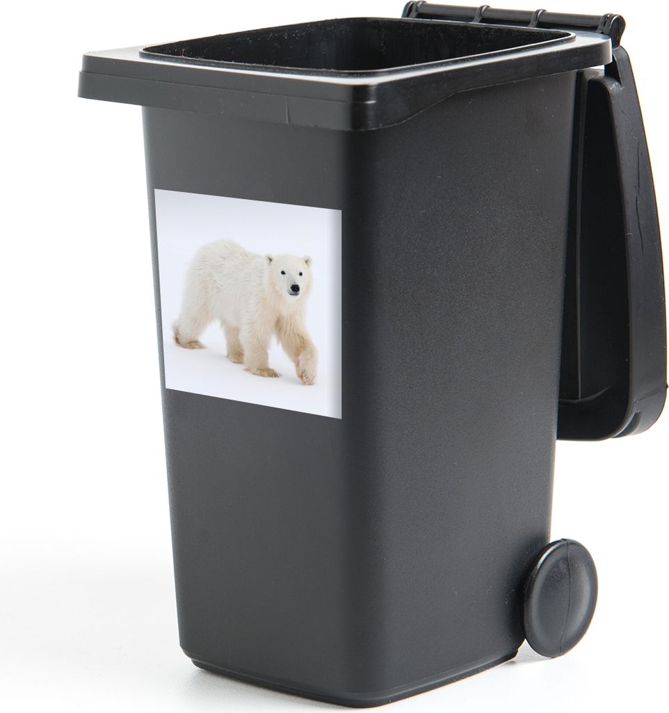 MuchoWow Mülltonnenaufkleber Eisbär - Schnee - Weiß 40x40 cm - Abfall-Aufkleber - Container - für Abfallcontainer