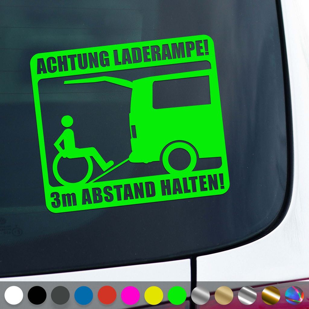 PantherPixel Rollstuhl Aufkleber Behindert 3m Rampe Produktbild 