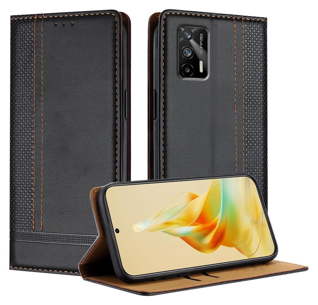 Pouzdro pro Realme GT 5G kožené flipové pouzdro s funkcí Obrázek produktu 