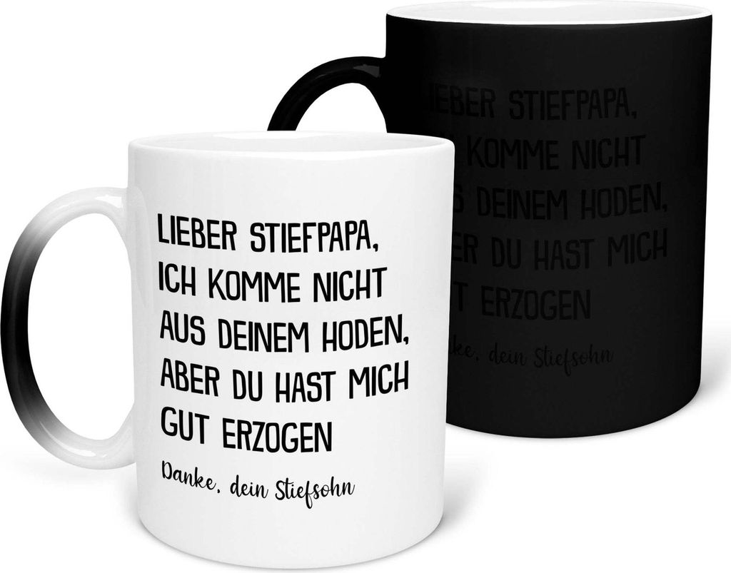 22Feels Zaubertasse Stiefpapa Geschenk von Stiefsohn Vatertag Bonuspapa Stiefvater Geburtstag Herrentag Weihnachten Patchwork Stiefeltern Kaffeetas...