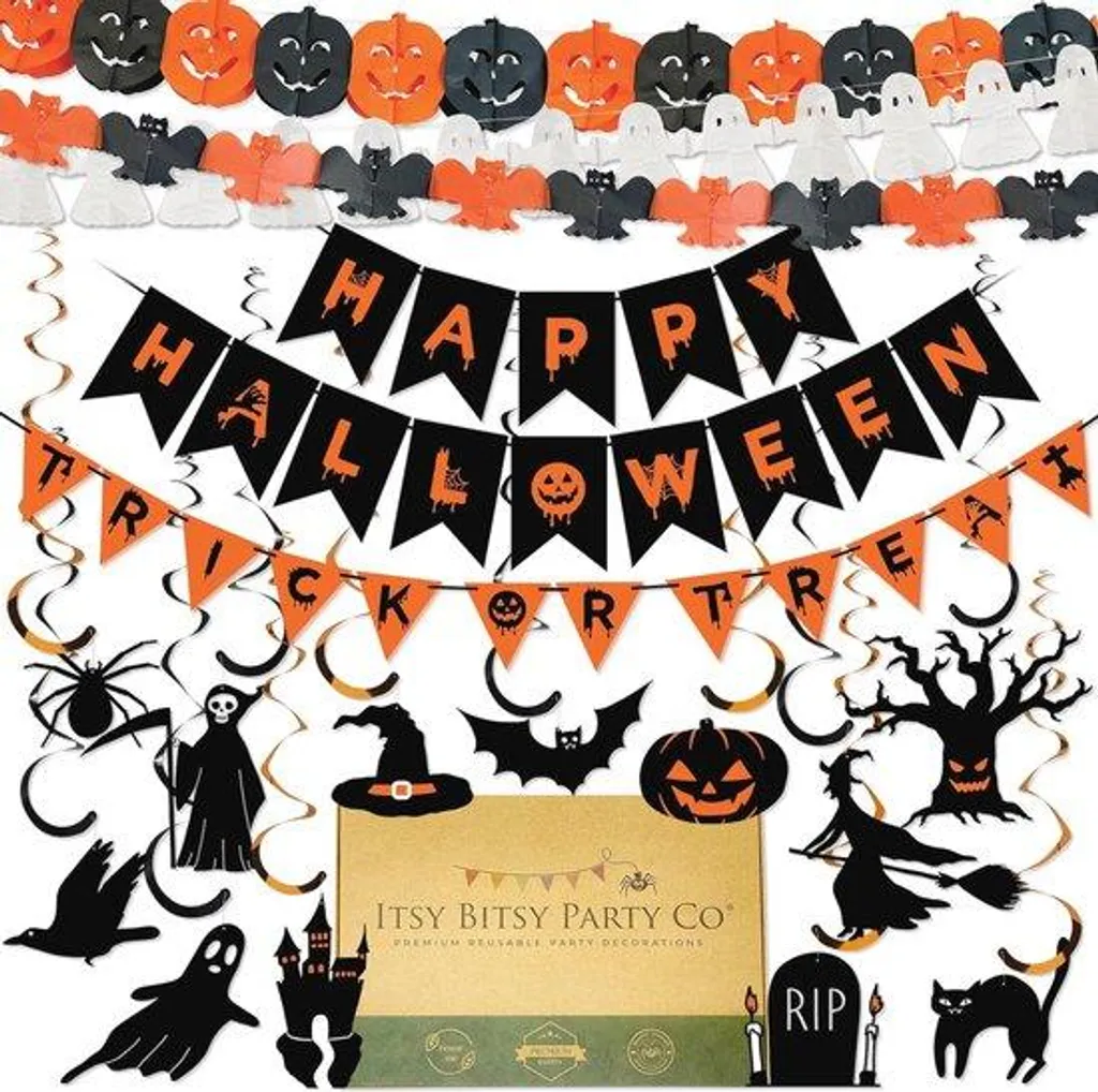 Projecteur Mural Halloween et Kit Décoration de Table Ambiance Festive 3-en-1
