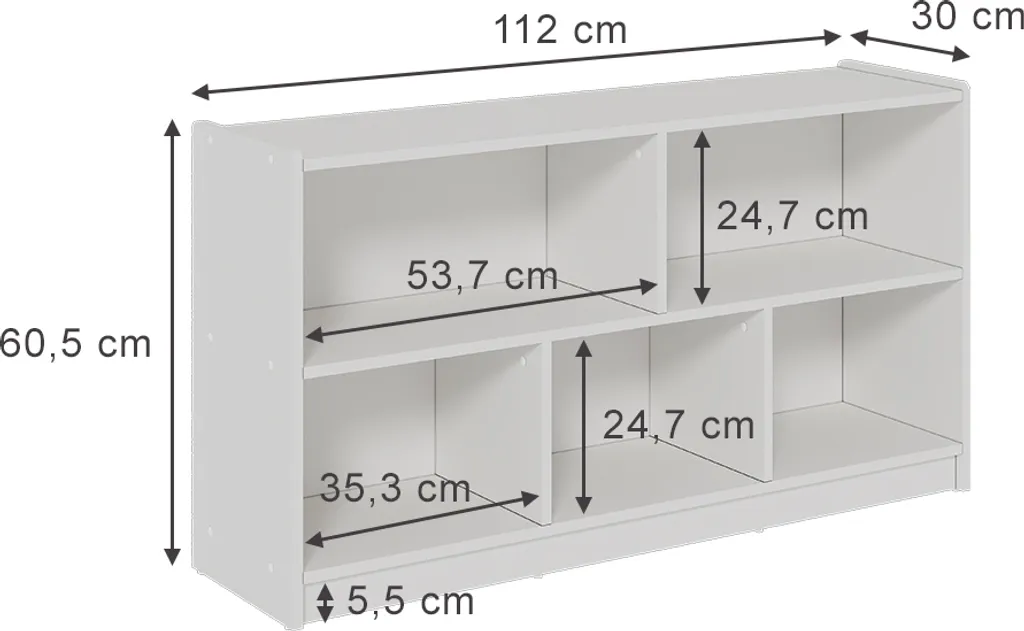 Fini le désordre avec l'étagère Vicco Conny 112x60.5cm Blanche Modèle 42808