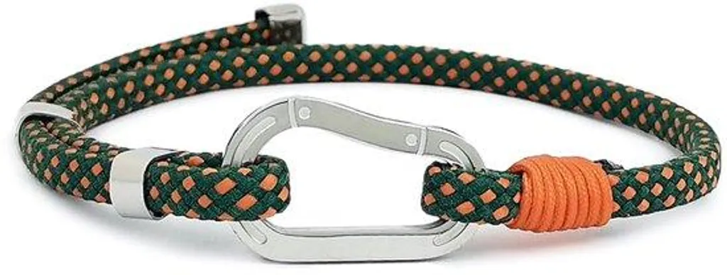 Bracelet style escalade avec mousqueton en acier argent pour grimpe