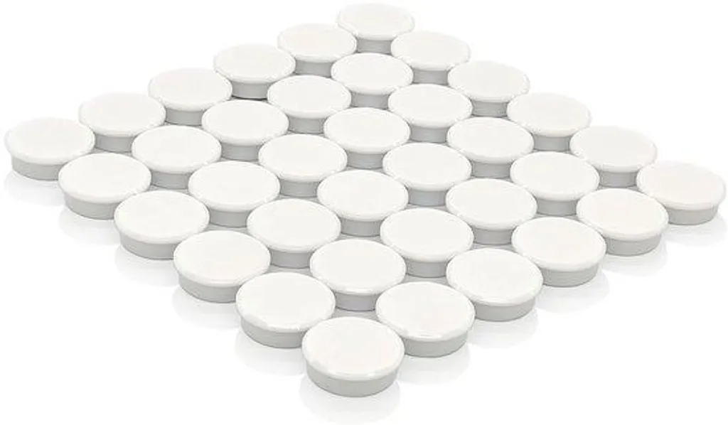 Petits aimants puissants blancs 40 pièces pour frigo et tableau blanc