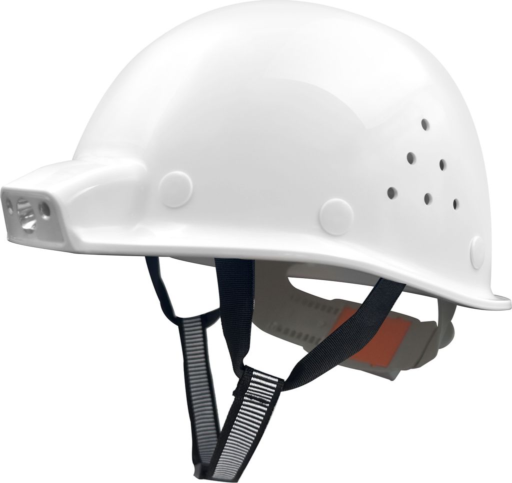 Mustbau MBU-ZC111-WHI Bauhelm,Schutzhelm,Arbeitshelm,Bauarbeiterhelm, USB-Ladegerät-Licht, 53-62cm Einstellbar
