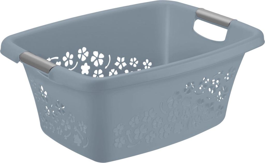 Rotho Wäschekorb Flowers 25 L misty blau