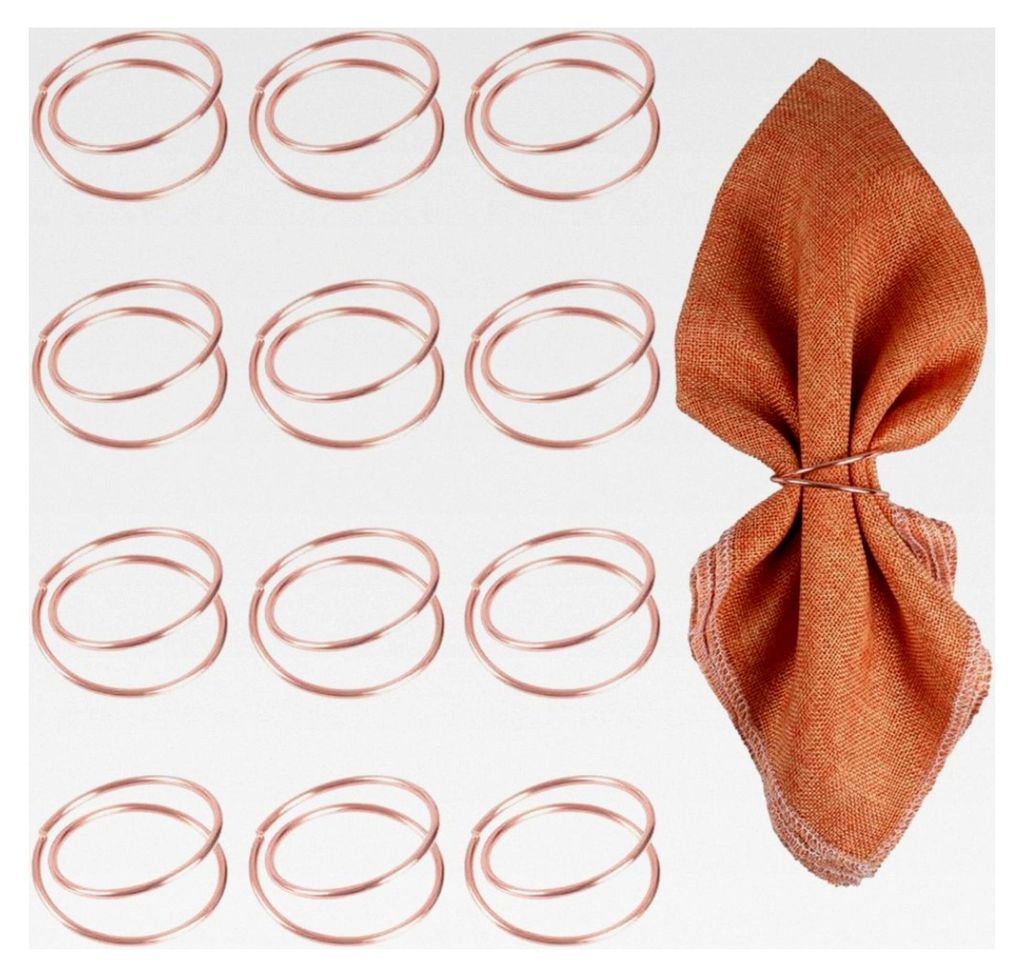 Serviettenringe, 12 Stück Spiral-Serviettenschnallen, Metall Serviettenhalter für Familienessen, Hochzeiten, Partys, Tischdekoration