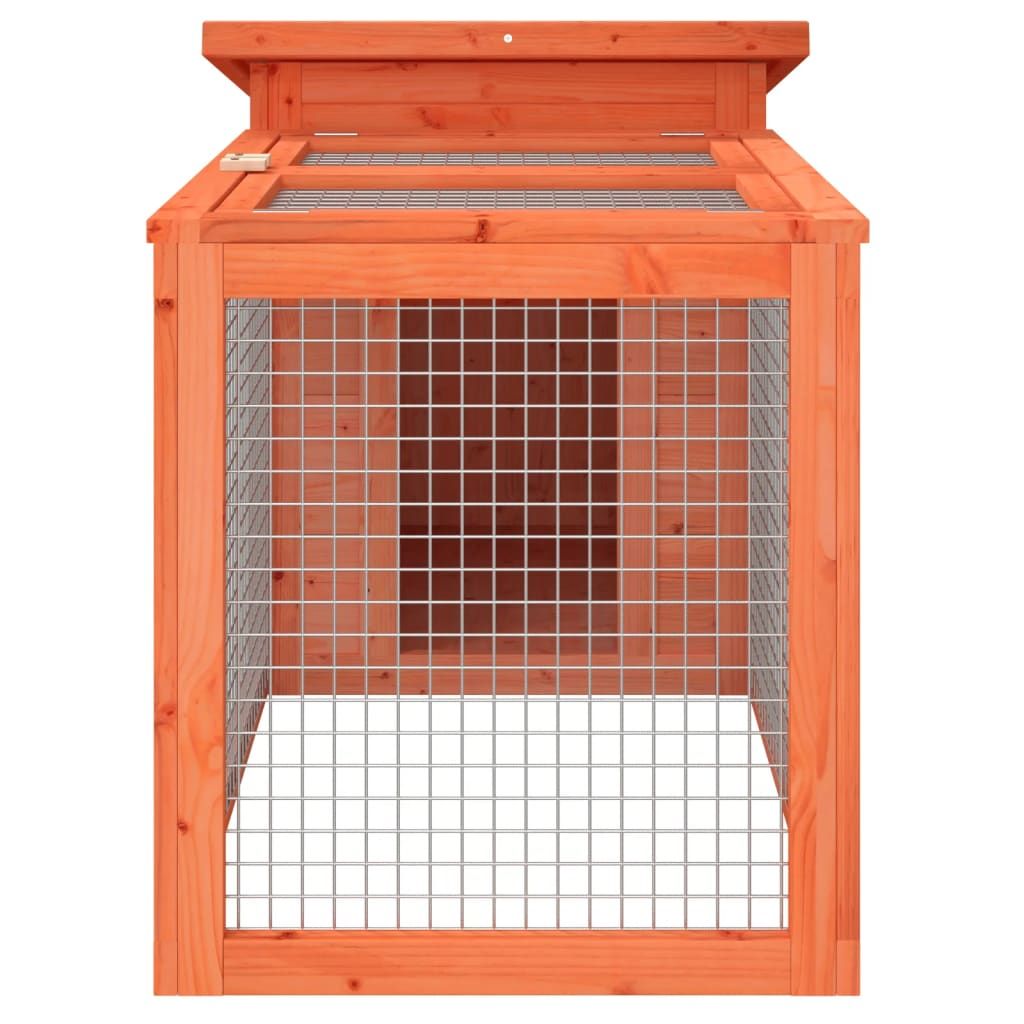 vidaXL Králíkárna hnědá 100,5x54x55 cm z masivního Obrázek produktu 